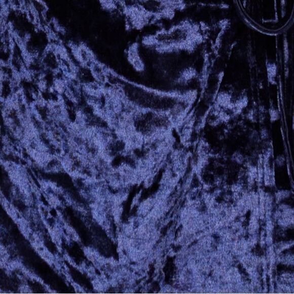 Nwt Inner Beauty Women's deep blue Crushed Velvet Surplice Front Top sz M - Picture 6 of 15